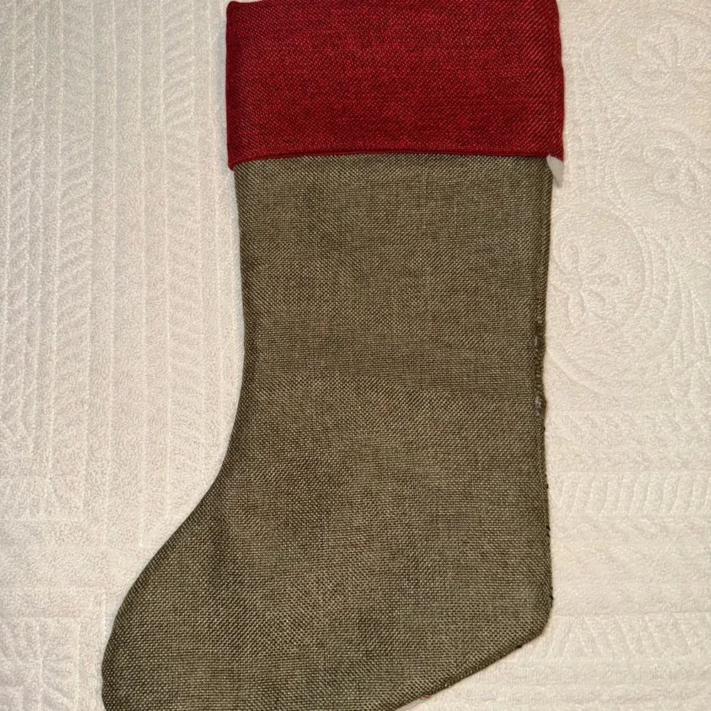 Festive Snowman Christmas Stocking - Red and White